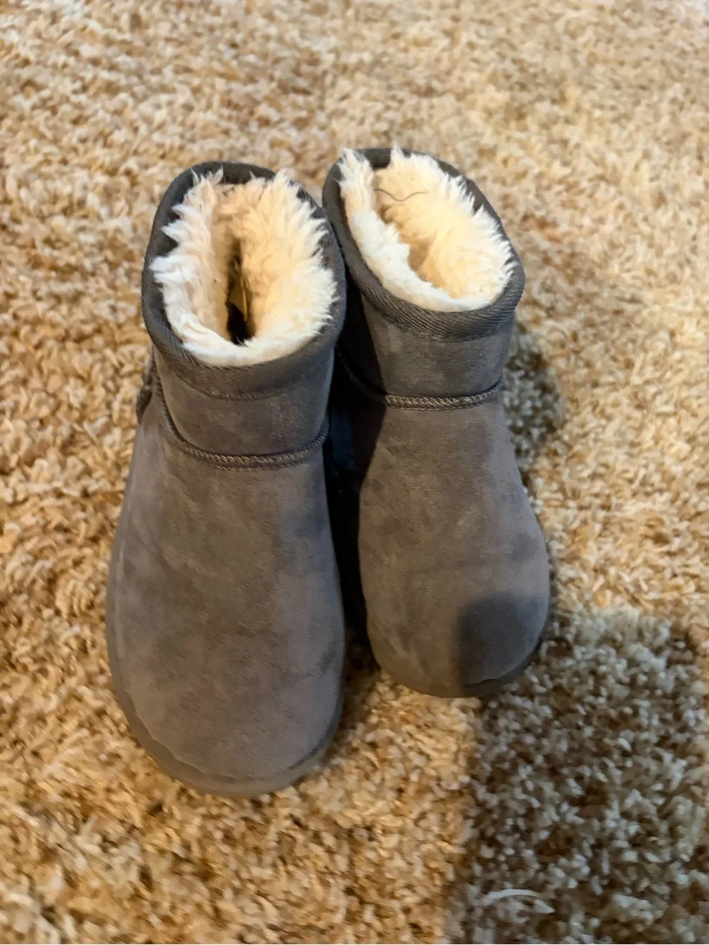 Kids Grey Fleece-Lined Winter Boots